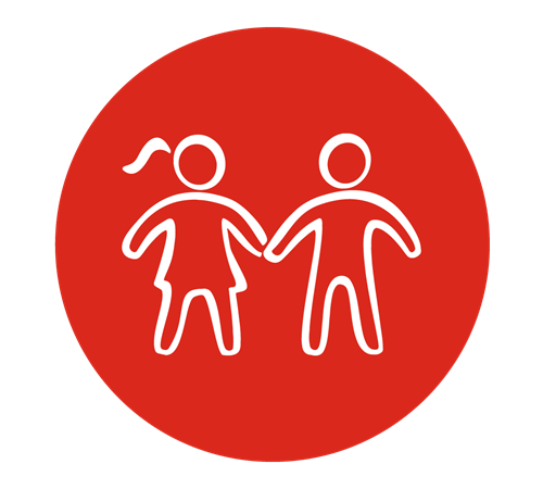 To børn holder i hånd - illustration