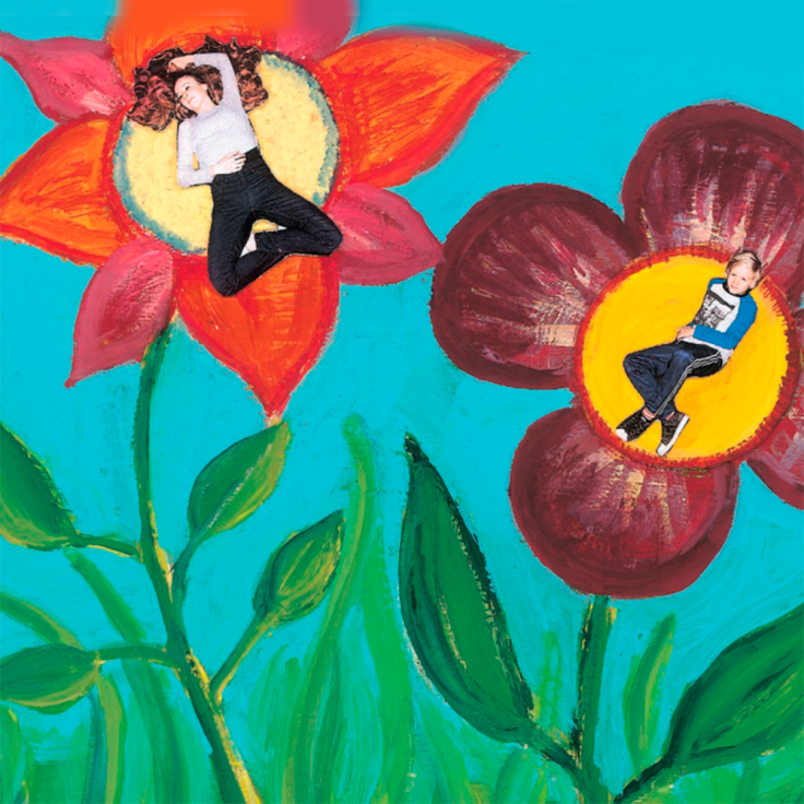 To blomster med børn - illustration